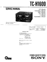 Sony TC-H1600 - Service Manual 
